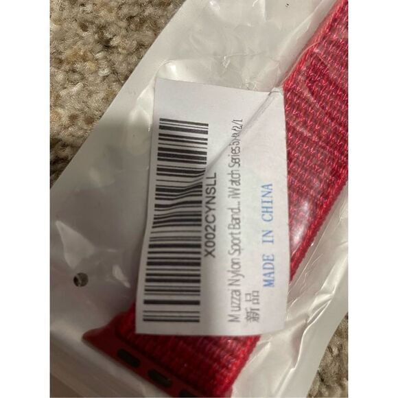 NWT Apple Watch Red Muzza Nylon Sports Band 38MM - Picture 2 of 3